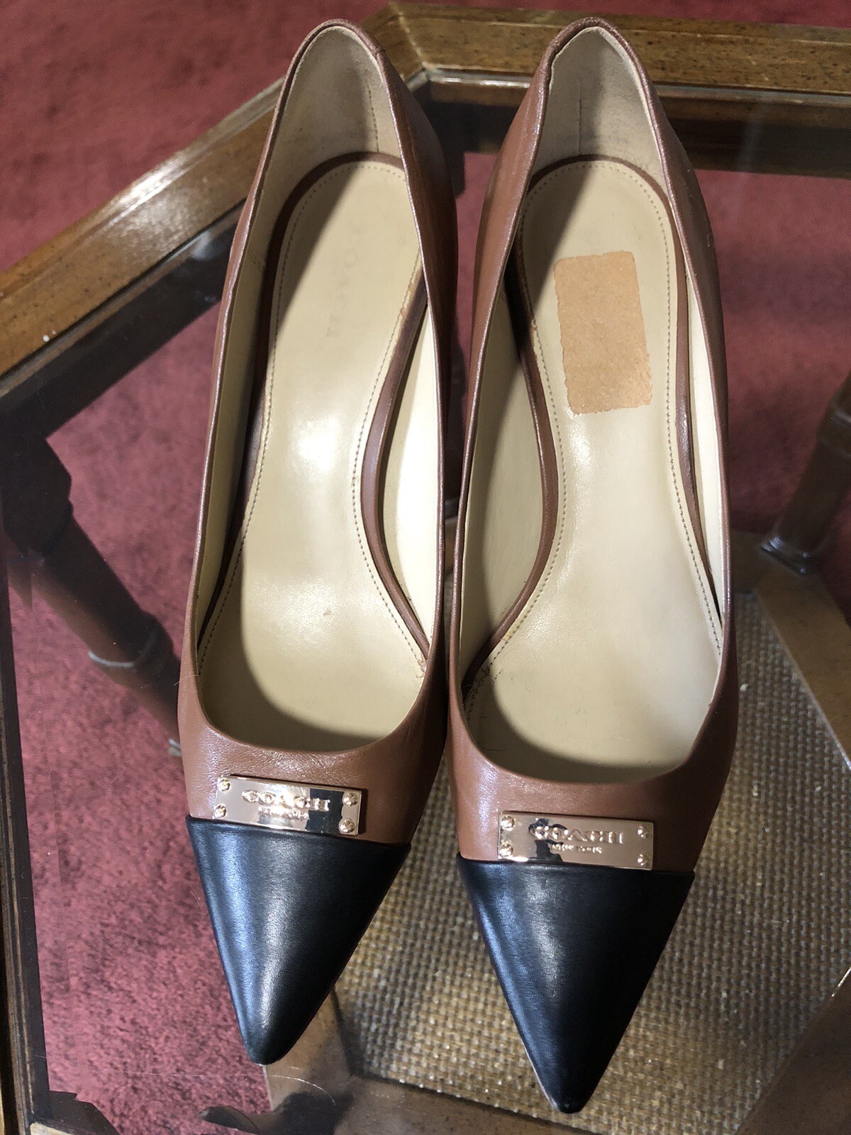 Coach Brown & Black Patent Leather Zan Pumps size 9B eBay