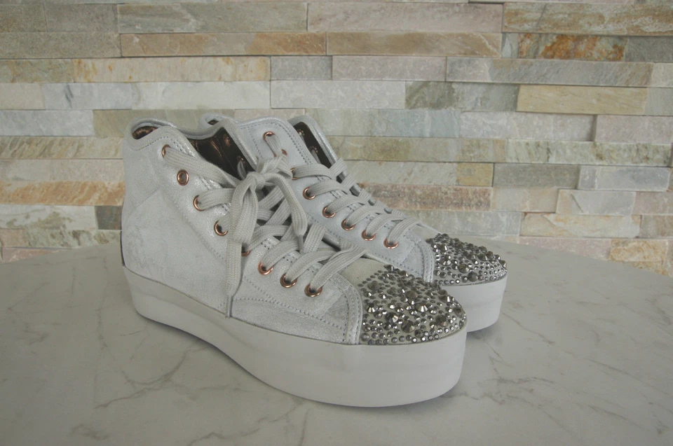 Alexander Smith London Tg. 41 High Top Sneakers Borchie Scarpe Nuovo Origin. - Immagine 2 di 4
