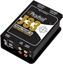 RADIAL J33 Active Turntable Preamp & DI Box combines 48V phantom DC power supply