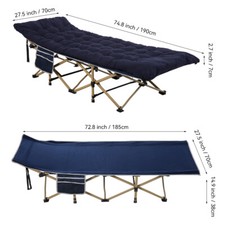 Image of Single Person Portable Folding Camping Cot with Mattress,Carry Bag, Side Pocket