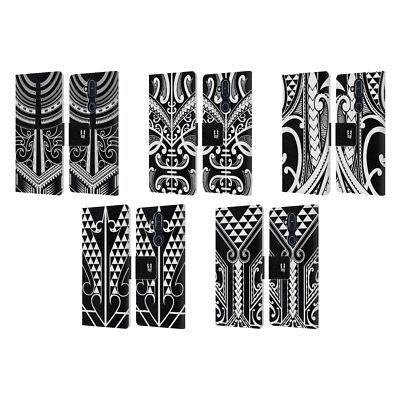 HEAD CASE DESIGNS SAMOAN TATTOO LEATHER BOOK WALLET CASE COVER FOR NOKIA PHONES