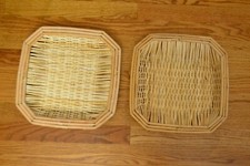Bamboo Edges Bowls Baskets Tiki Bar Chips Bread Hand made UNIQUE SHAPE  12" 