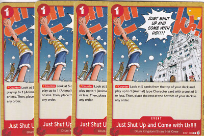 One Piece Just Shut Up and Come with Us!!!! EB01-009 Eng. (Common) Playset (4x)