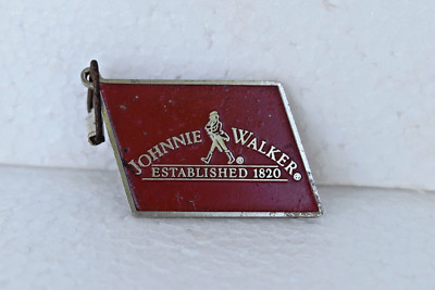 Vintage Johnnie Walker Red Label Alt Scotch Whisky Werbe Keychain Metall '' F1