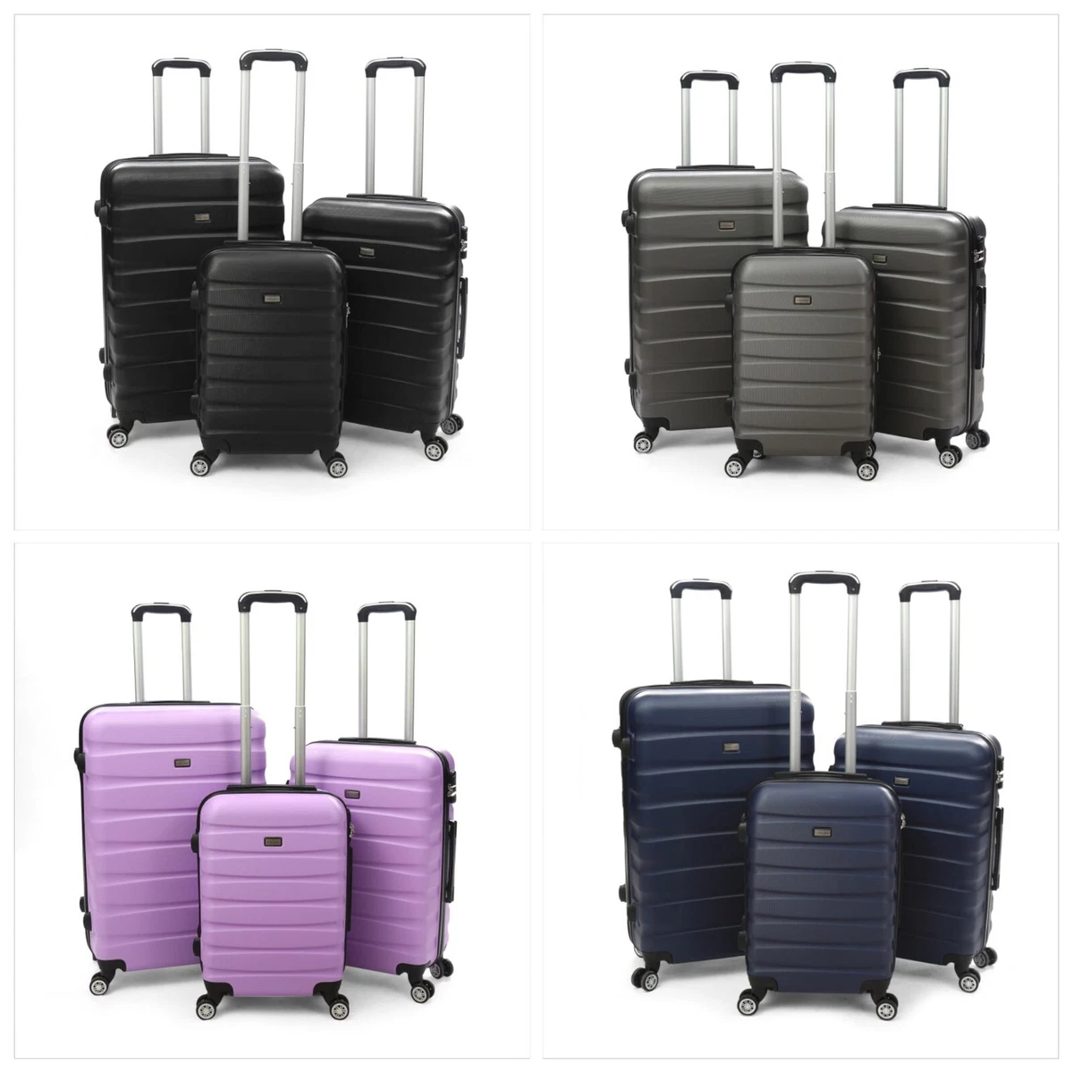 3pcs ABS Lightweight 4 Wheel Luggage Suitcase Travel Cabin Bag Hand Case Trolley