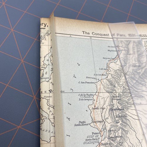 Year 1340-1600 Age of Discovery World 1920's Antique Color Map Folded Wall Art - Picture 9 of 12