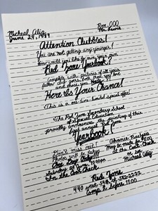 Michael Alig Red Zone Yearbook - Vintage Invitation