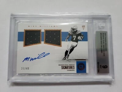 2017 Encased Mike Williams RC Rookie Dual Jersey Auto/49 BGS 9 Autograph 10 CHA - Bild 1 von 2