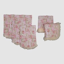 Haute Baby Pink Floral Florance Vintage Lace Five-Piece Crib Nursery Bedding Set