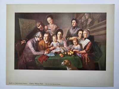 Alter antiker Druck Metropolitan The Peale Family Charles Willson Peale New York