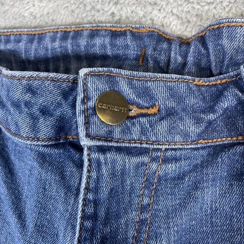 Carhartt Carpenter Jeans Kids 12 Youth Adjustable Waist Blue Straight BD8383-B - Picture 5 of 19