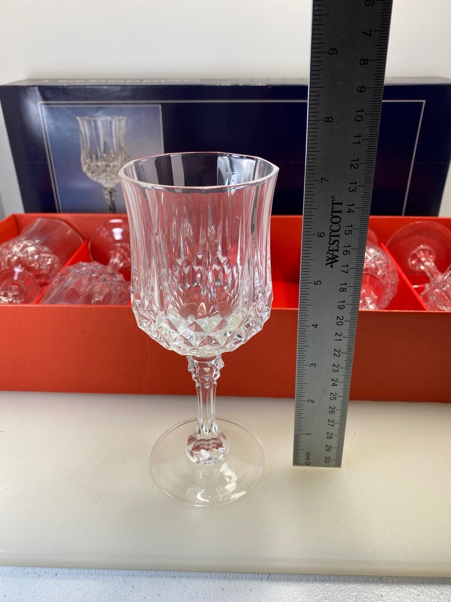 Cristal d'arques Genuine Lead Crystal SIX (6) Longchamp 25 cl Wine