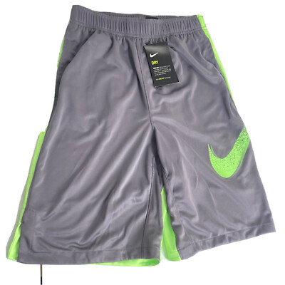 grey and neon nike shorts
