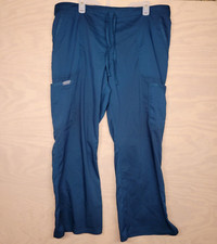 Cherokee Women's SZ XLP Scrub Pants Workwear Elastic Waist Cargo Green