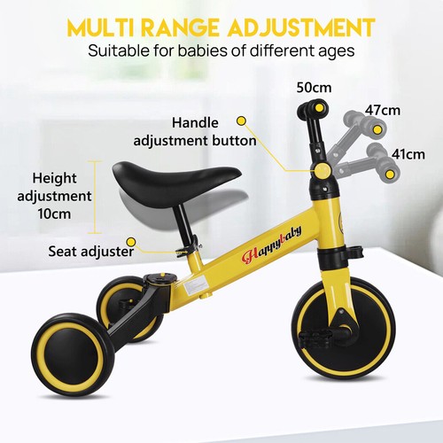 3 in1 Toddler Kid Ride on Toy Balance Bike Scooter Tricycle 1.5-4 Years Push Car - Picture 7 of 17