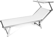 VERDELOOK Rimini, Lettino da mare con parasole 186x61x38 cm