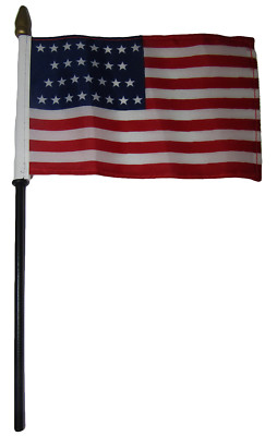 Wholesale 6 29 Star USA Linear 4''x6'' Flag Desk Set Table Wooden Stick Staff