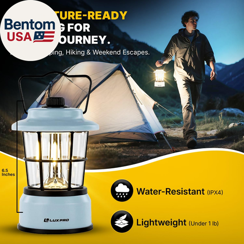 Lanterna LED retrò - Lanterna di emergenza a batteria - Resistente all'acqua - Luminosa - Foto 7 di 11