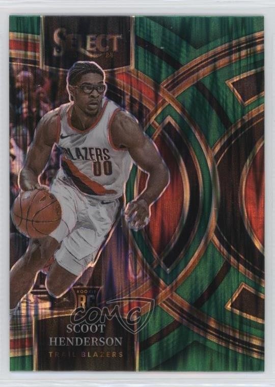 2023-24 Panini Select Premier Level Green Shock Prizm Scoot Henderson #129 0s55