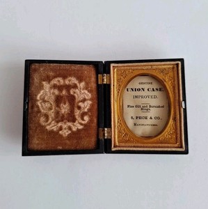 Antique 1850's Empty Union Thermoplastic Photo Case 
