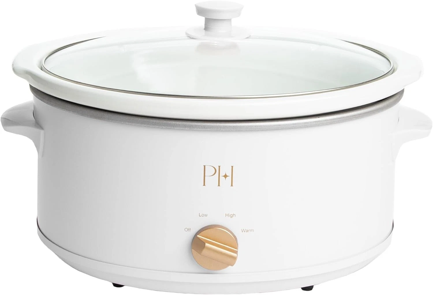 Paris Hilton 6-Quart Manual Slow Cooker, Features Three 6 Quarts, White