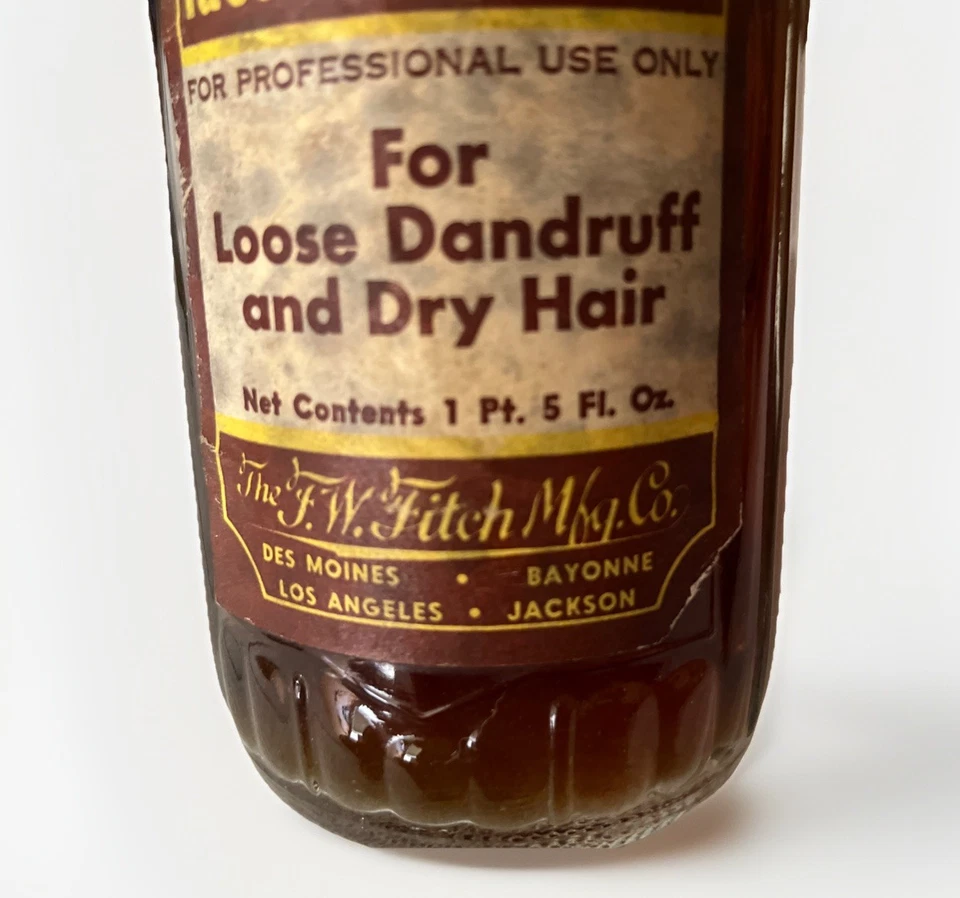 Botella de barbería vintage tónico para el cabello de vidrio FITCH ideal en relieve años 50 60 Foto 3 de 4