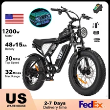 Electric Bike 15Ah Battery e-Bike  20'' Fat Tire 7 Speed  Mountain E-MTB Speed