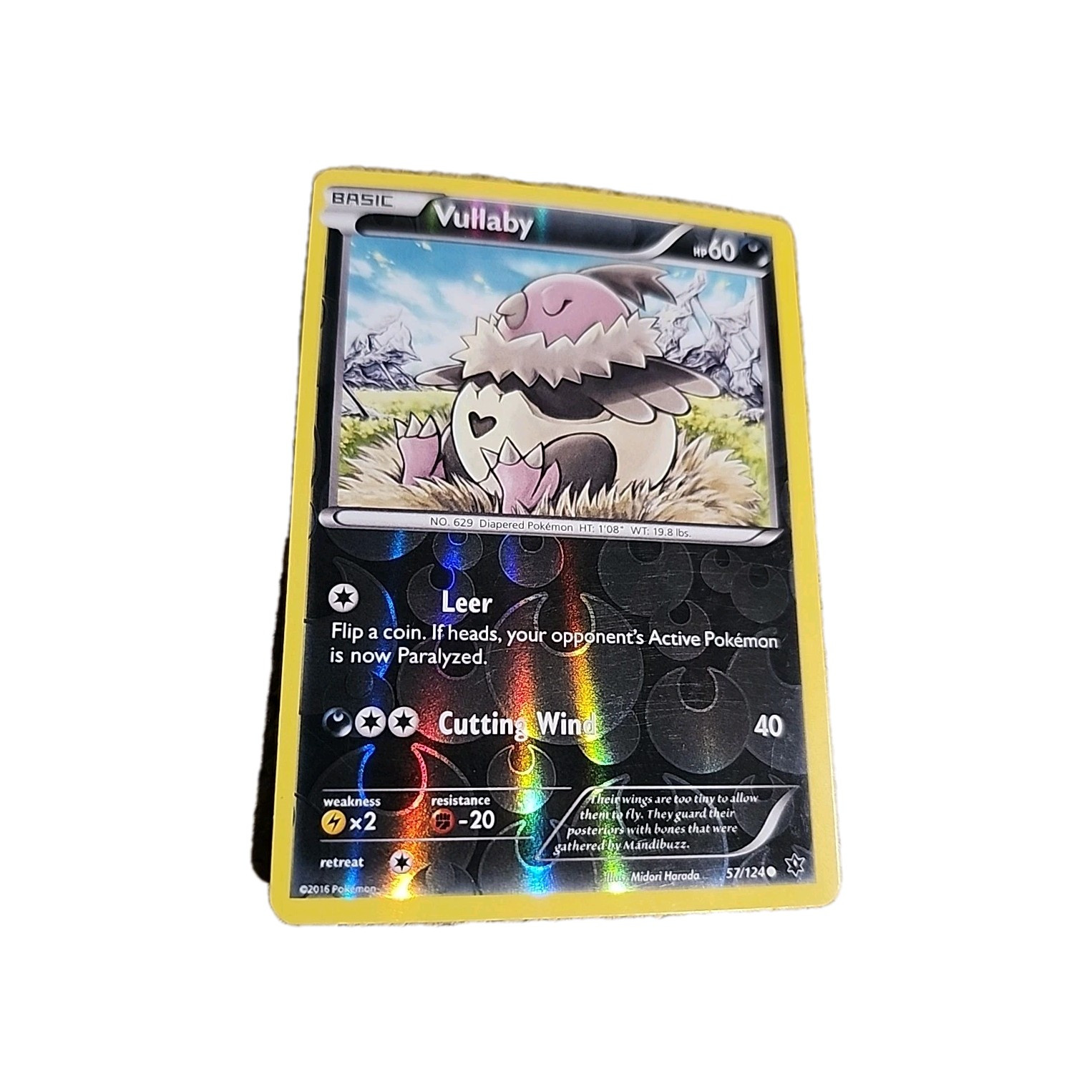 Pokemon TCG Vullaby 57/124 XY Fates Collide  Reverse Holo Common See Below 