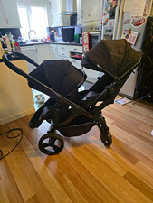 Maxi-Cosi Black Double Pushchair Folding, From Birth, Rubber Tyres