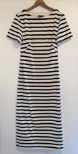 J.Crew Classic Mariner Cloth Midi Dress Short Sleeves Coastal Nautical Small