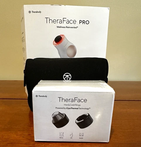 Therabody TheraFace PRO Facial Massager Hot/Cold LED Microcurrent Percussive NIB - product listing photo