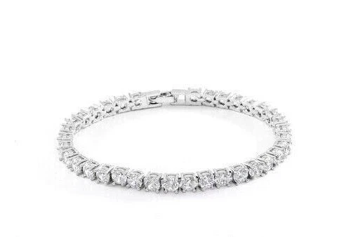 White Treated Diamond Tennis Bracelet 7.50 Inches VVS1 Certified ! Birthday Gift - Image 4 of 4