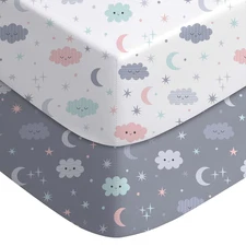 Baby Crib Sheets Boys Girls Super Soft Toddler Mattress Cover 2 Pack Standard