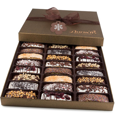 Barnetts Christmas Holiday Thanksgiving Chocolate 24 Biscotti Gift Baskets, Gour