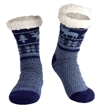 Super Soft Warm Cozy Fuzzy Fleece-lined Winter Slipper Socks for Man with Grips