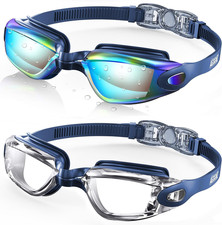 Swim Goggles, 2 Pack Swimming Goggles No Leaking Adult Men Women Youth
