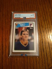 1988 TOPPS BRETT HULL ROOKIE CARD GRADED PSA 8 NM-MT. rookie card picture