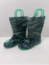 Western Chief - Kids T-REX Roar Lighted Rain Boots -charcoal Gray - Size 8