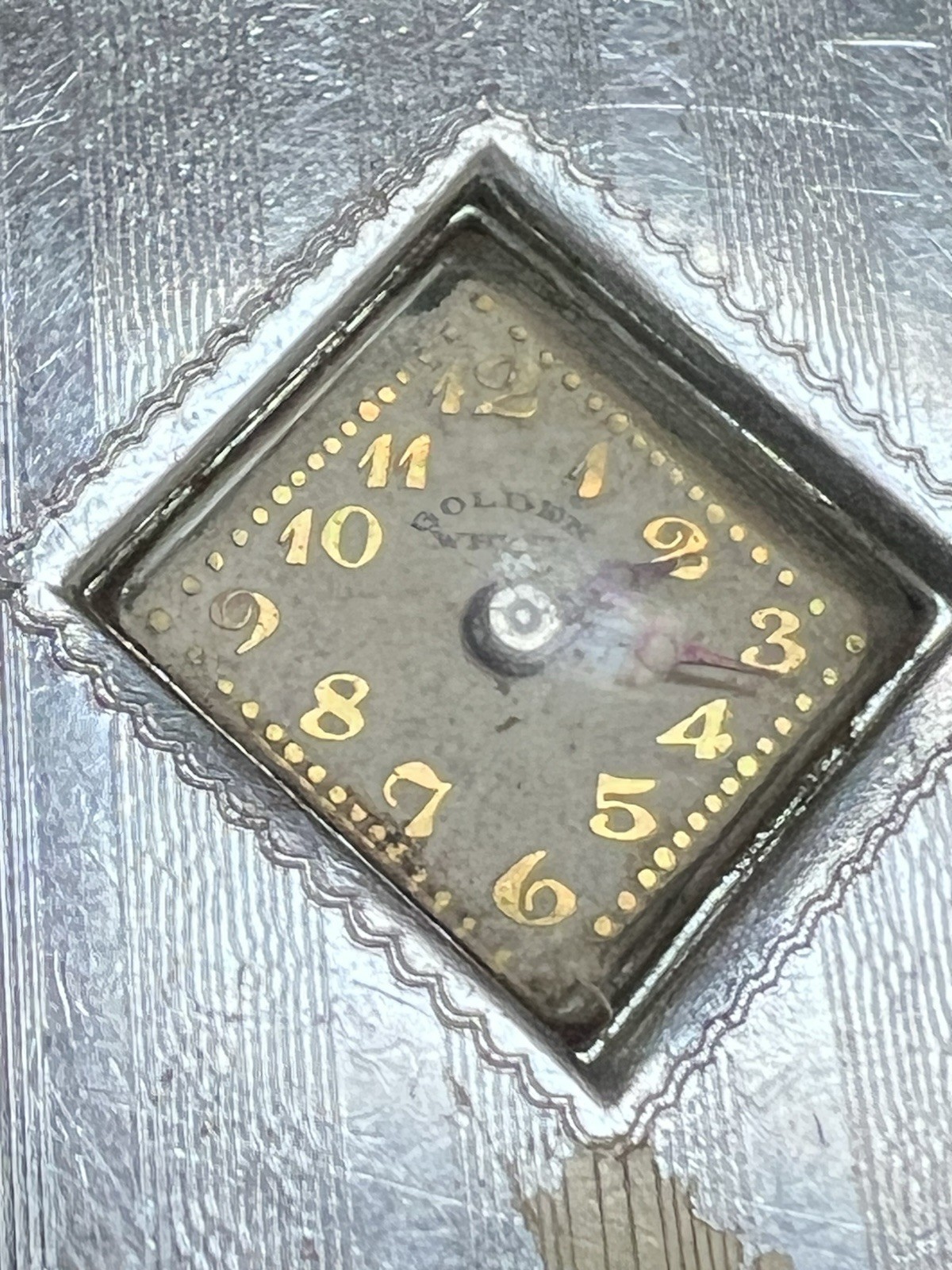 Vintage 1930 GOLDEN WHEEL LIFT Arm Watch Pocket Lighter Art Deco