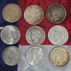 NICE! Lot of 9 Silver Peace Dollars (4) 1922 (1) 1923-S (3) 1925 (1) 1926 Toned