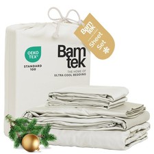 100 Viscose from Bamboo Sheets Queen Size, Super Soft Bedding Set, 4PC Cooli...