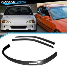 Fits 92-95 Honda Civic 2dr 3dr Bys Style Front Bumper Lip Slim Window Visors Fits 92-95 Honda Civic 2dr 3dr Bys Style Front Bumper Lip Slim Window Visors