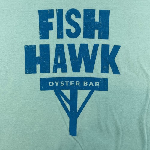 Fish Hawk Oyster Bar Red Jacke Herren Small Mintgrün Grafik T-Shirt Baumwolle - Bild 3 von 9
