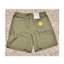 Cat Jack Boys Olive Pull on Shorts L 10/12 100 Cotton Drawstring Pockets