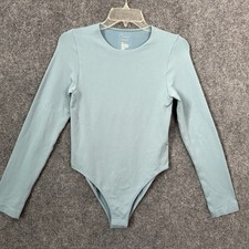 A New Day Long Sleeve Leotard Body Suit NWT Stretch Turquoise Nylon Spandex