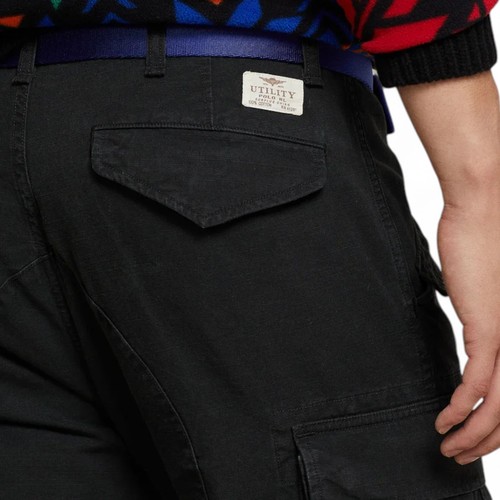 Pantalone cargo uomo Polo Ralph Lauren taglia 35x30 nero lavaggio nuovo con etichetta militare stanchezza - Foto 3 di 16