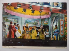 Chinese Opera Singapore full color unused Vintage Postcard John Hinde Original