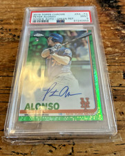 Pete Alonso 2019 Topps Chrome RC Green Wave Refractor Auto #/99 PSA 9 MINT SSP