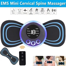 EMS Mini Electric Neck Back Cervical Massage Patch Portable Stimulator w/Remote