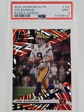 2020 Donruss Elite Joe Burrow RAZZLE DAZZLE RC Rookie Card Psa 9 Bengals LOW POP